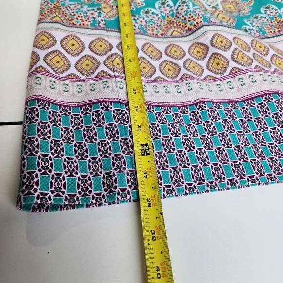 Nine West Womens Multicolor Keyhole V-Neck Floral Short A-Line Dress Size 12 - Picture 10 of 14